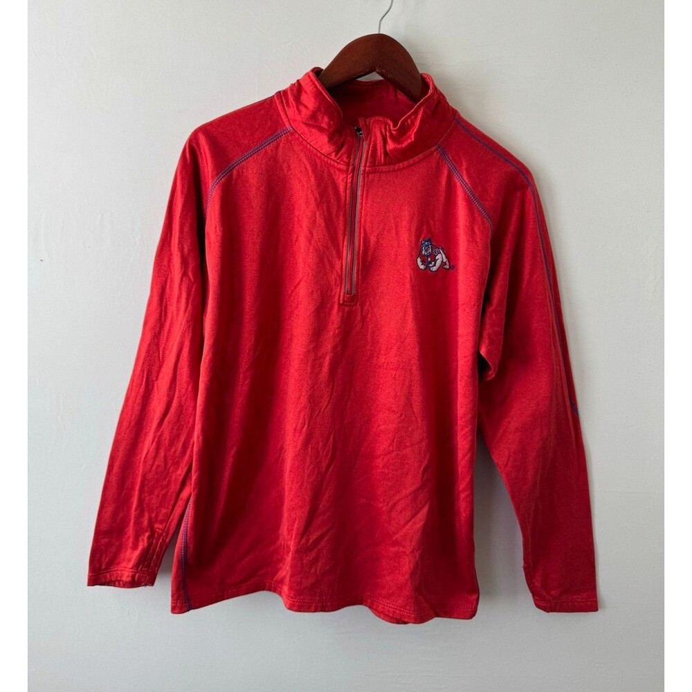 Fresno State Bulldogs Women’s Large Red 1/4 Zip Pullover Knights Apparel NCAA